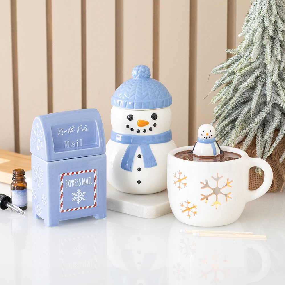Viv! Christmas Oil & Wax Melt Burner - Snowman in Hot Chocolate