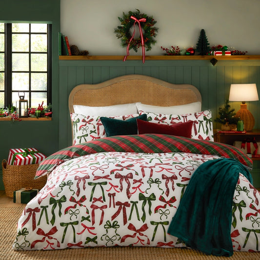 Viv! Christmas Kerst Dekbedovertrek - Festive Bows - Reversible