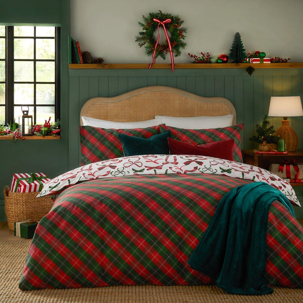 Viv! Christmas Kerst Dekbedovertrek - Festive Bows - Reversible