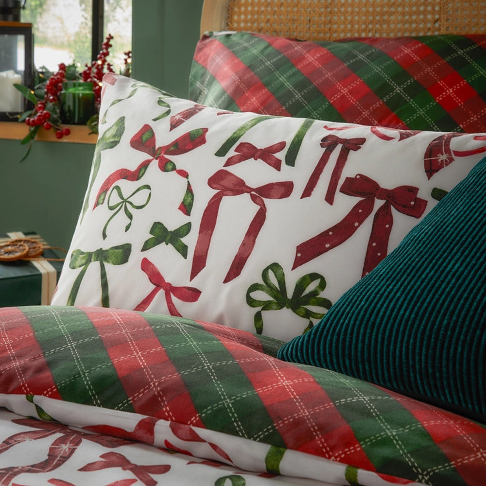 Viv! Christmas Kerst Dekbedovertrek - Festive Bows - Reversible