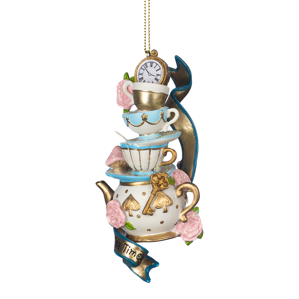 Goodwill M&G Kerstornament - Alice in Wonderland Theekop - pastel - roze blauw - 12cm