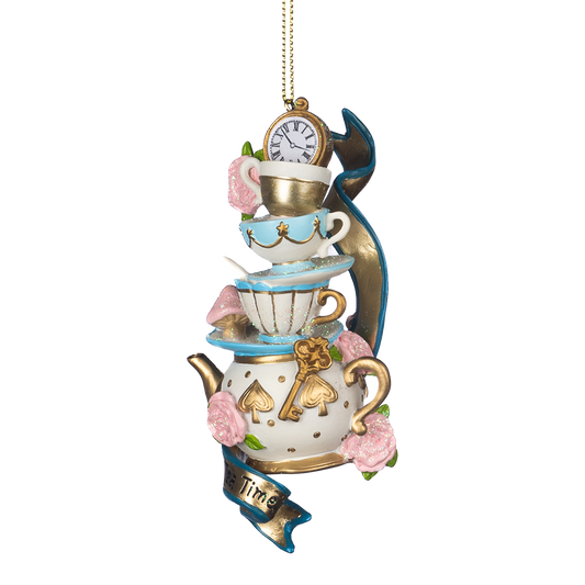 Goodwill M&G Kerstornament - Alice in Wonderland Theekop - pastel - roze blauw - 12cm