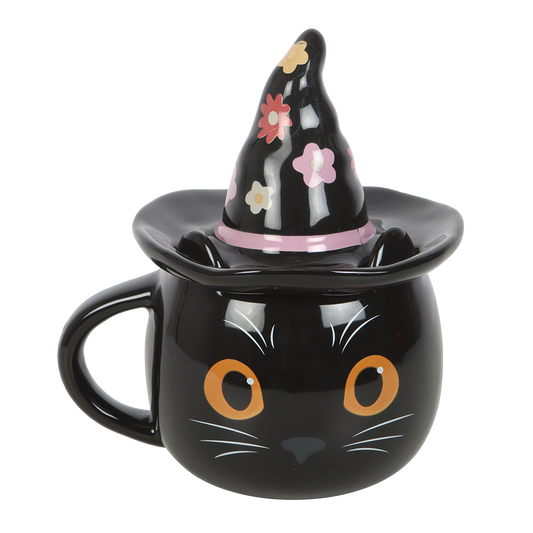 Viv! Christmas Halloween Mok - Groovy Heks Kat met Deksel - keramiek