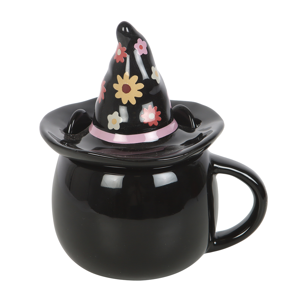 Viv! Christmas Halloween Mok - Groovy Heks Kat met Deksel - keramiek