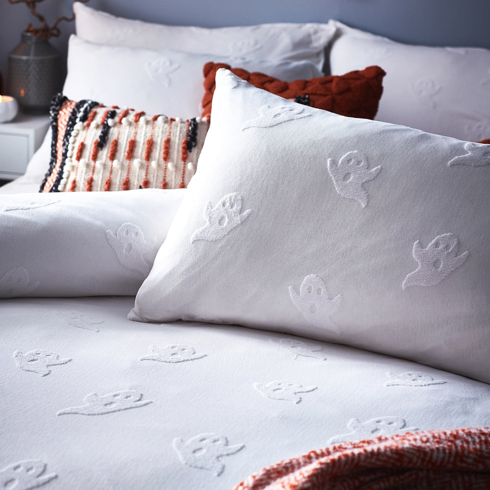 Viv! Christmas Halloween Duvet Cover - Tufted Ghosts - 100% Cotton