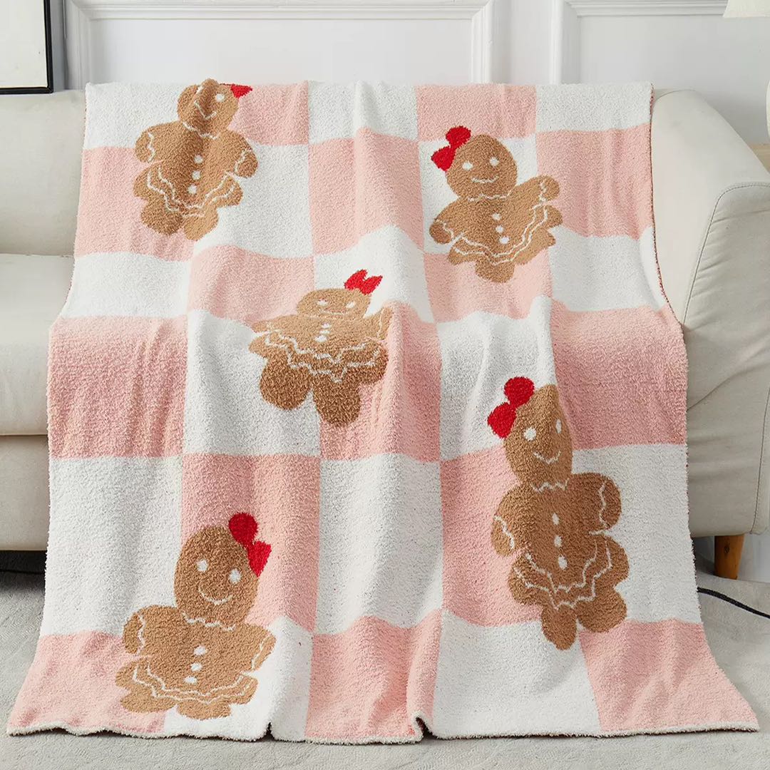 Viv! Christmas Blanket - Gingerbread Girl Plaid