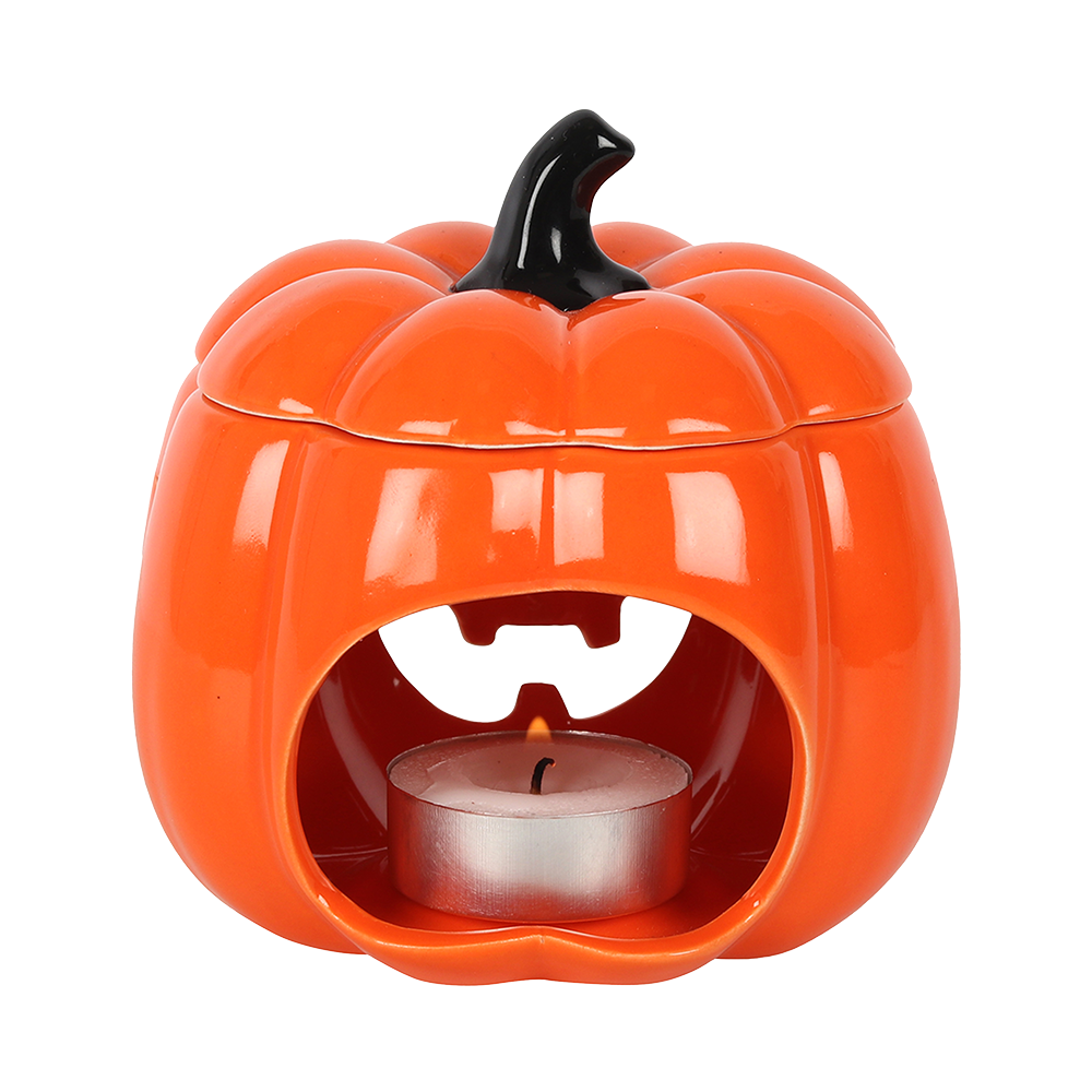 Viv! Christmas Halloween Geurbrander - Oranje Jack-O-Lantern Pompoen - Olie & Wax Melt Brander