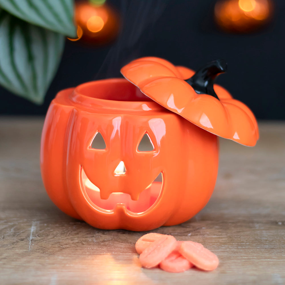 Viv! Christmas Halloween Geurbrander - Oranje Jack-O-Lantern Pompoen - Olie & Wax Melt Brander