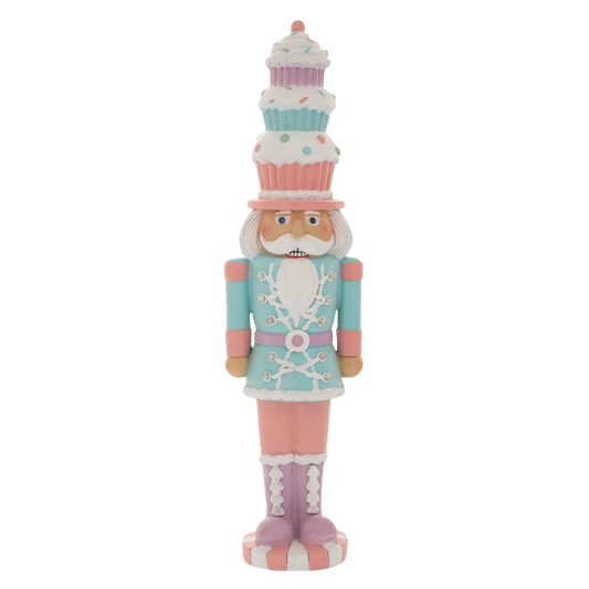 Viv! Christmas Tabletop Figure - Nutcracker incl. LED with Cupcakes - pastel - pink blue - 46cm