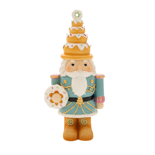 Viv! Christmas Weihnachtsfigur - Nussknacker Figur mit Donuts - Pastell - blau rosa - 25cm