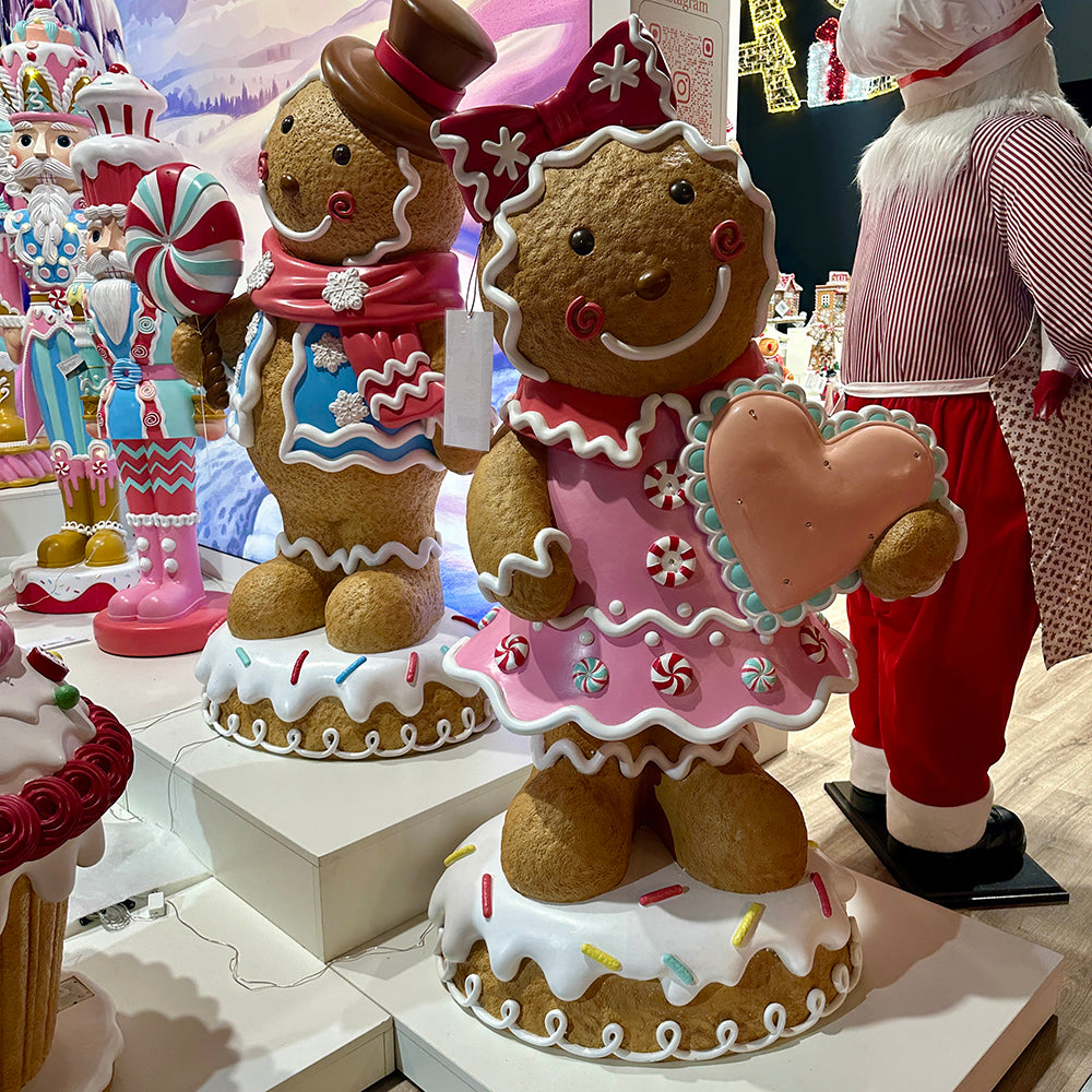 Viv! Christmas Kerstbeeld - XXL Gingerbread Meisje incl. LED - Kerst Display - 150cm