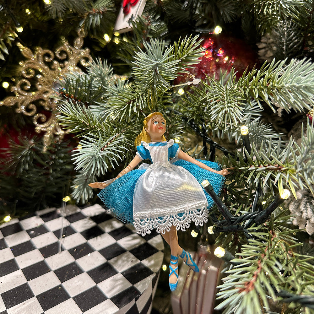 Viv! Christmas Kerstornament - Alice in Wonderland - blauw - 12cm