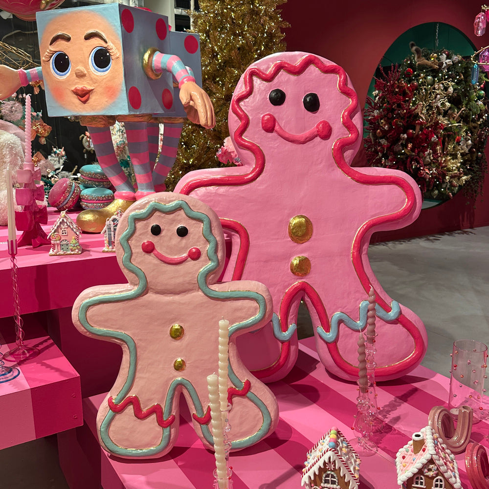 Goodwill M&G XL Weihnachtsdeko - Trendy Candy Lebkuchenfigur - Rosa - 76 cm