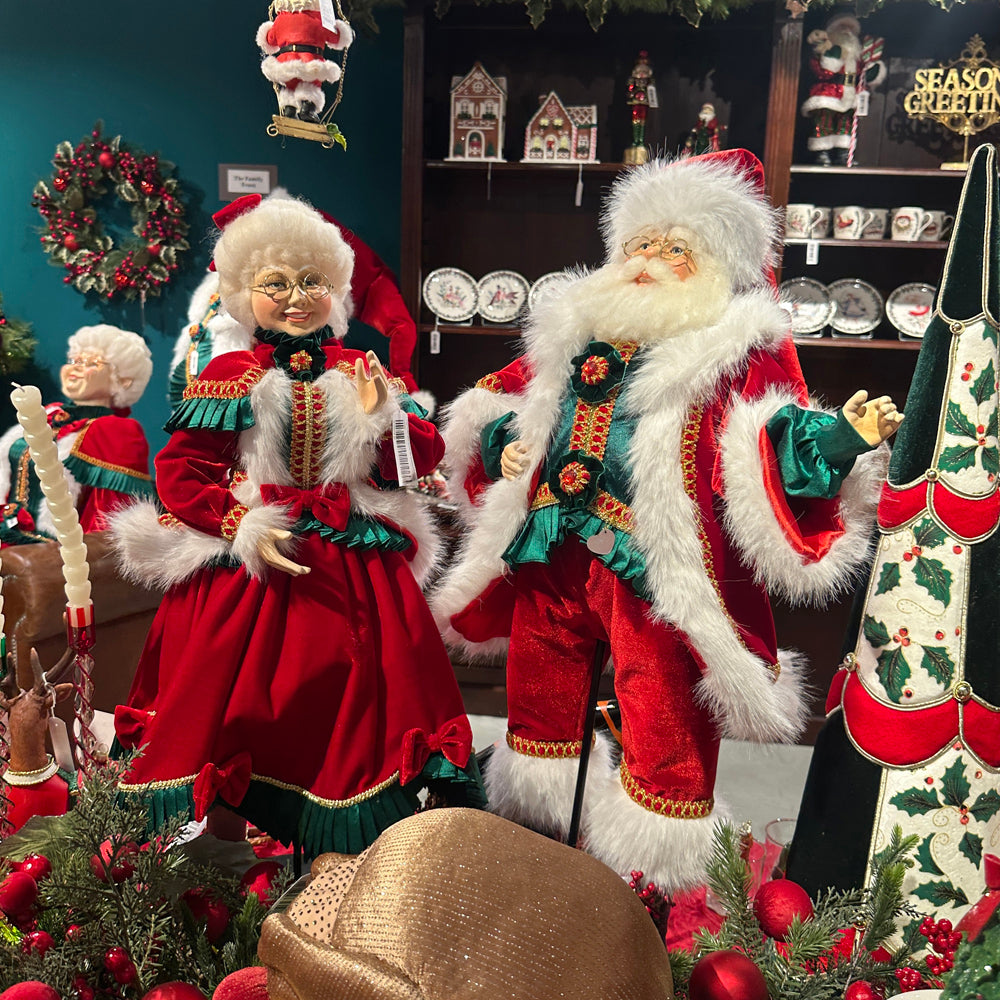 Goodwill M&G Weihnachtsfigur - Family Feast - Mrs. Claus Puppe - Rot Grün - 75 cm