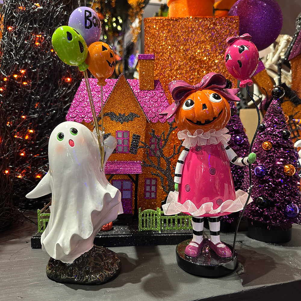 Viv! Christmas Halloween Decor - Ghost with Balloons - 30cm