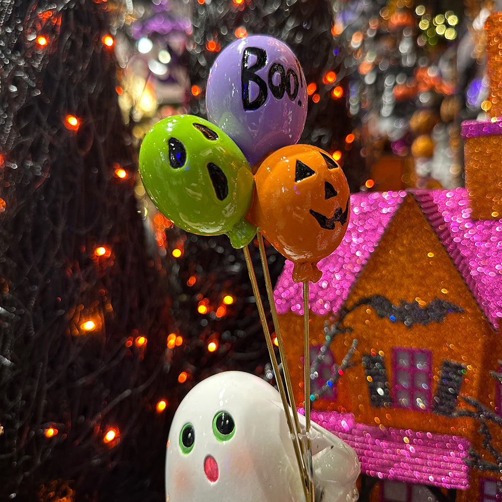 Viv! Christmas Halloween Decor - Ghost with Balloons - 30cm