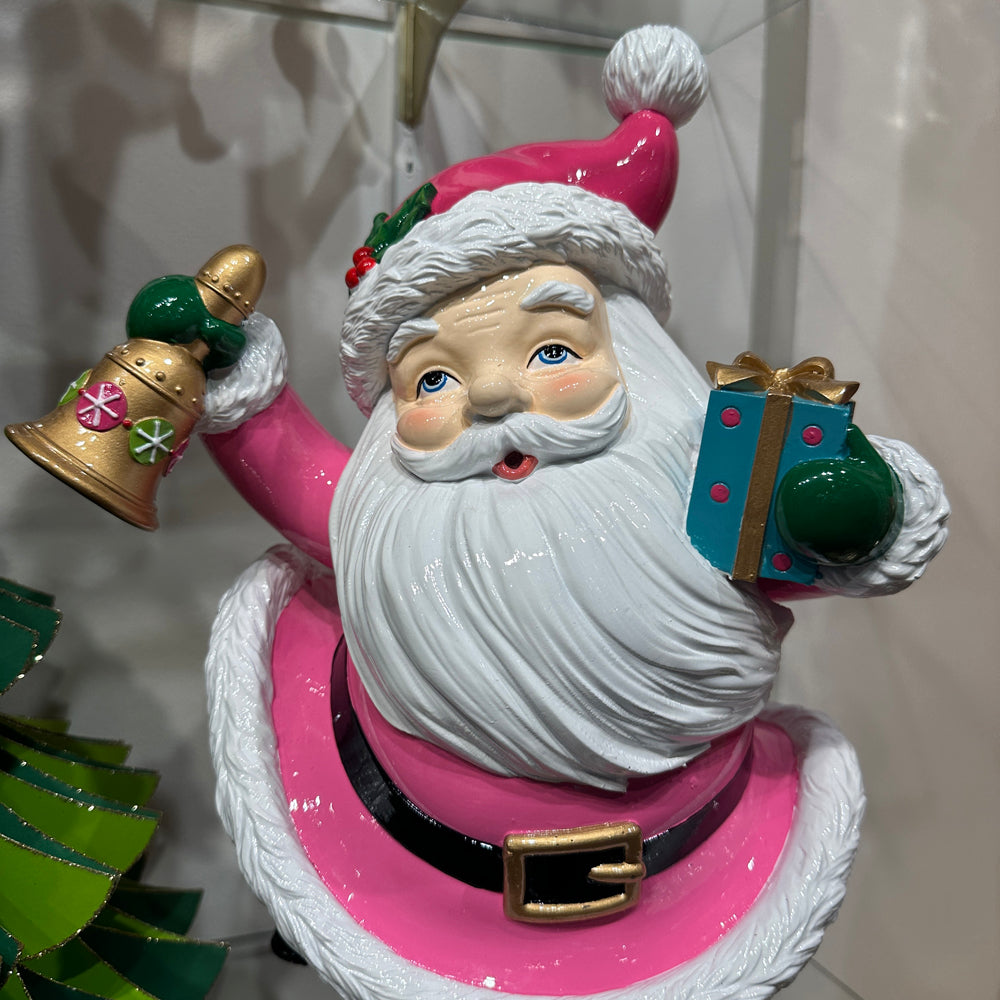 Viv! Christmas Weihnachtsfigur - Retro-Weihnachtsmann - Rosa - 41 cm