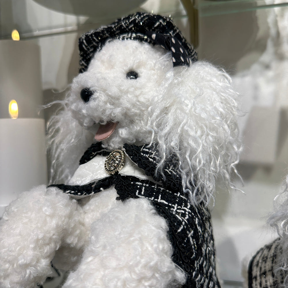 Viv! Christmas Tabletop Figure - Mini Poodles - Set of 2 - Black White - 36 cm