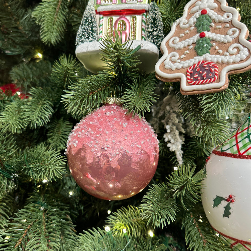 Viv! Christmas Weihnachtskugel - Tropfender Zuckerguss-Effekt - 3er-Set - Glas - 10 cm