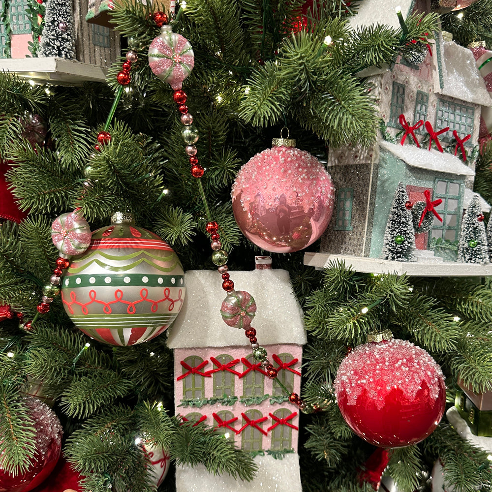 Viv! Christmas Weihnachtskugel - Tropfender Zuckerguss-Effekt - 3er-Set - Glas - 10 cm