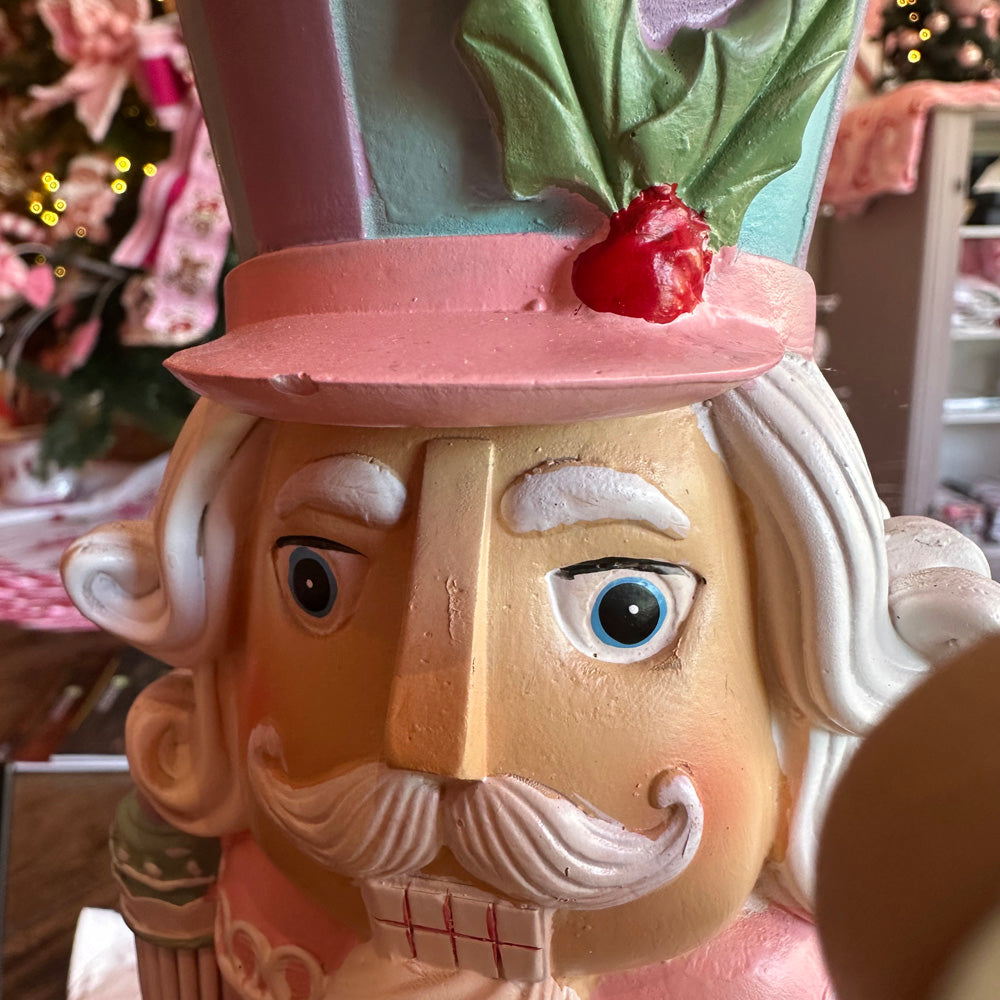 B-GRADE: Viv! Christmas Christmas Figure - Candy Nutcracker with Gingerbread Staff - pastel pink - 51cm