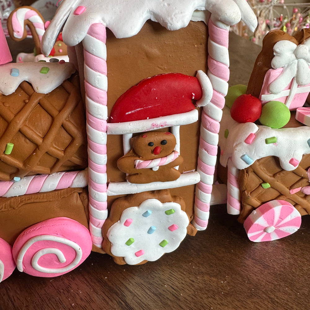 B-GRADE: Viv! Christmas Christmas Figure - Gingerbread Train - pastel pink - 33cm