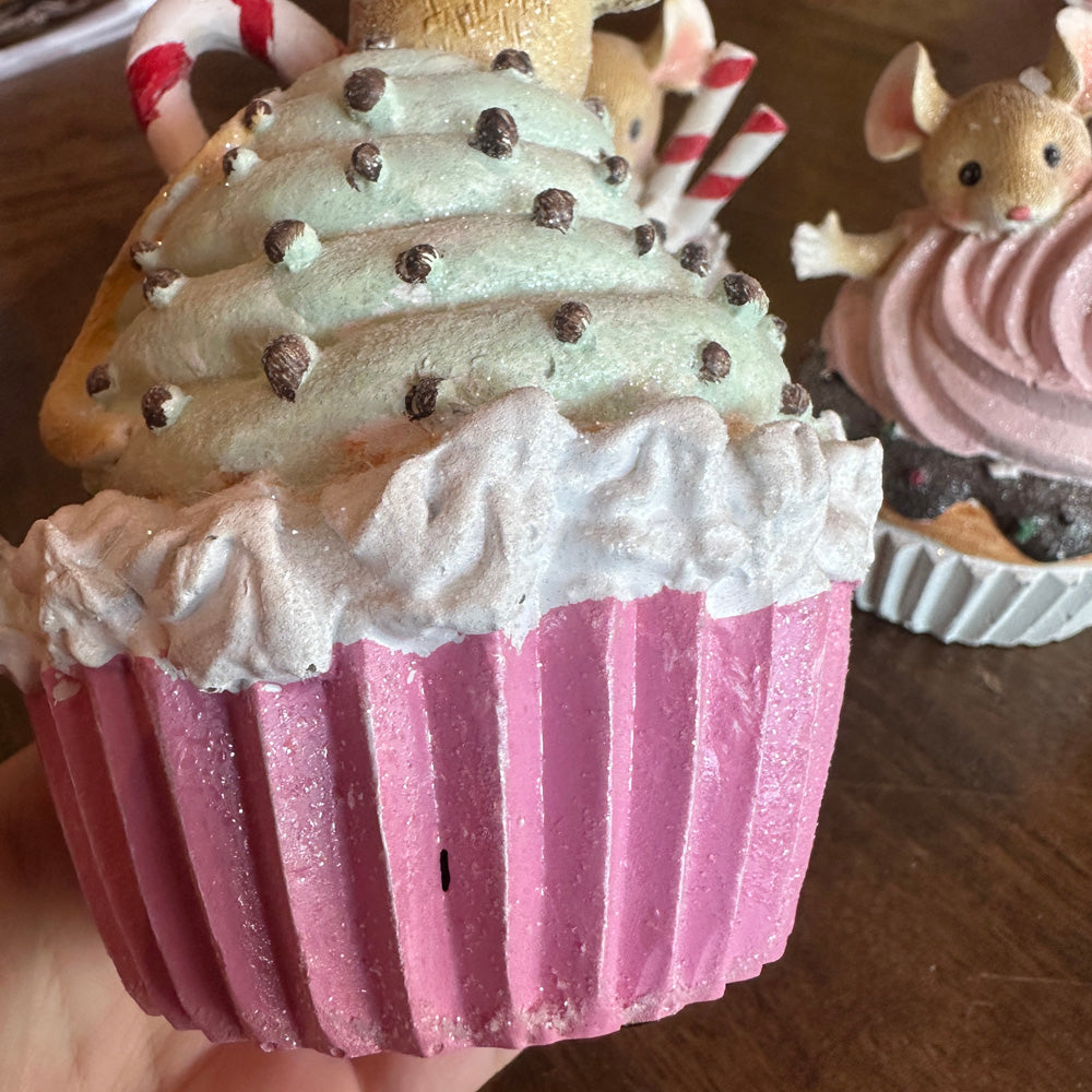 B-GRADE: Viv! Christmas Christmas Figure - Mice in Cupcakes - set of 3 - pastel - 15cm