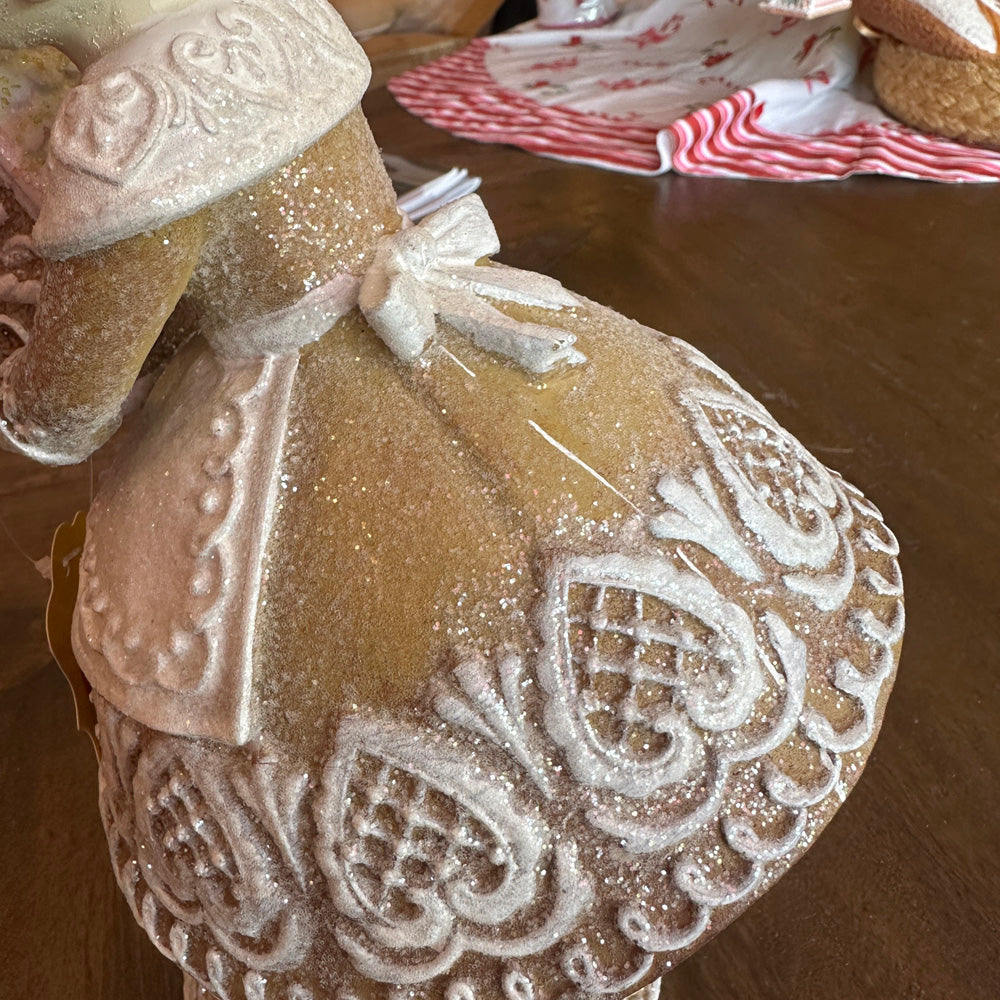 B-GRADE: Viv! Christmas Christmas Figure - Gingerbread Mrs. Claus with Candy House - brown white - 33cm