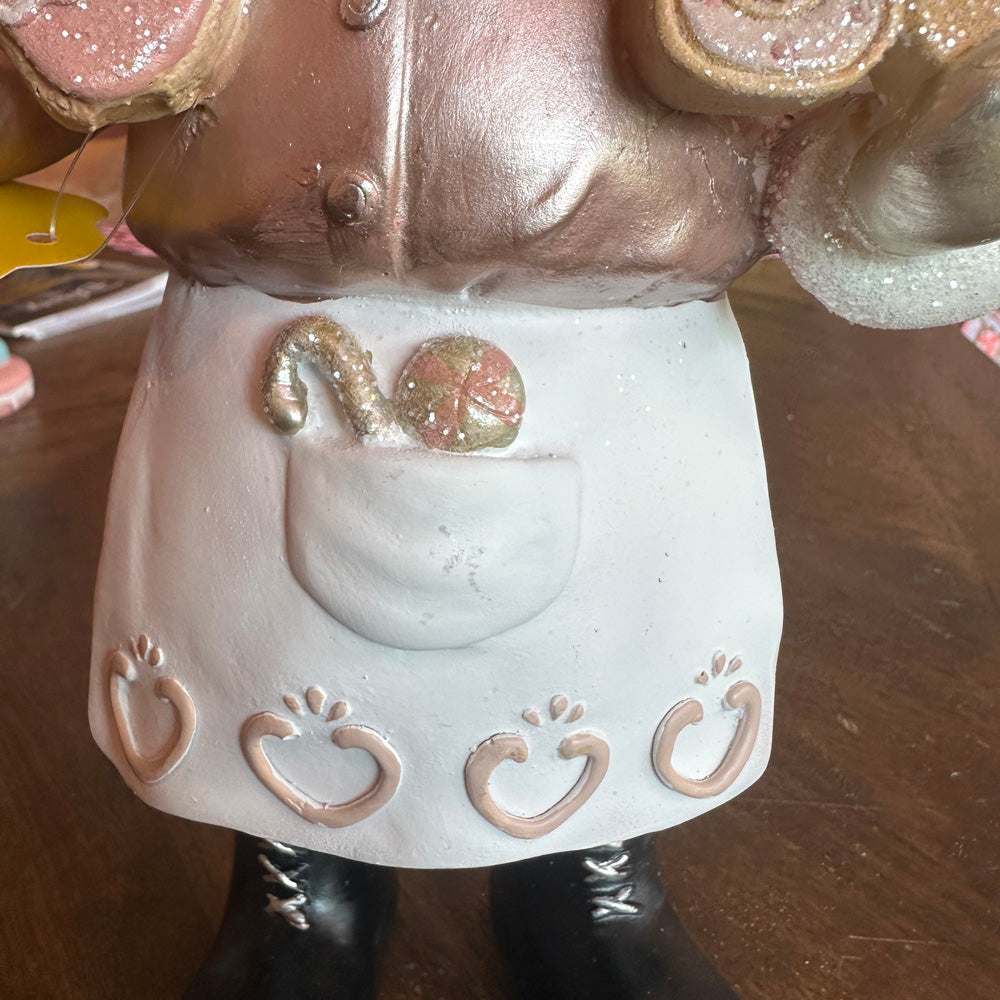 B-GRADE: Viv! Christmas Christmas Figure - Santa with Gingerbread Cookies - beige gold white - 33cm