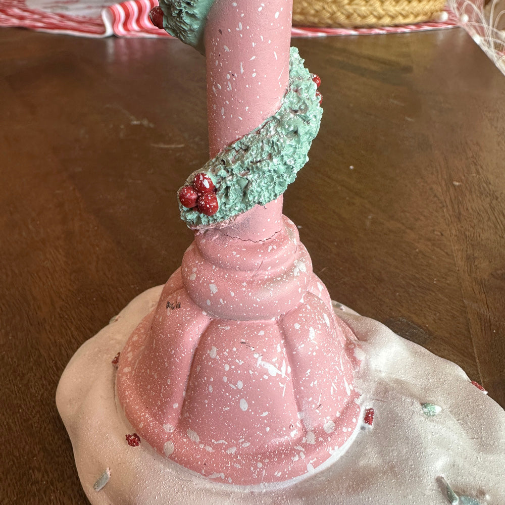 B-GRADE: Viv! Christmas Christmas Figure - Gingerbread Lantern incl. LED Lights - pastel pink green - 36cm