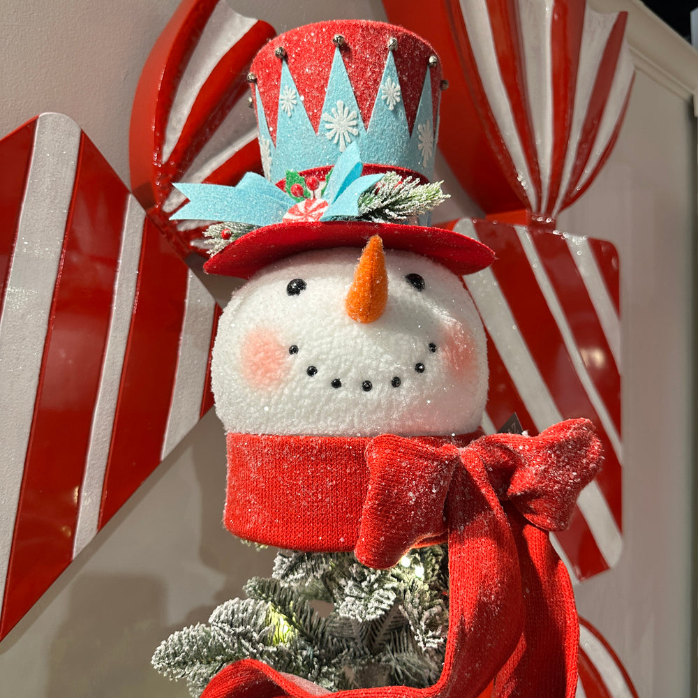 Viv! Christmas Kerstboom Piek - Pepermunt Snoep Sneeuwpop - rood blauw - 36cm