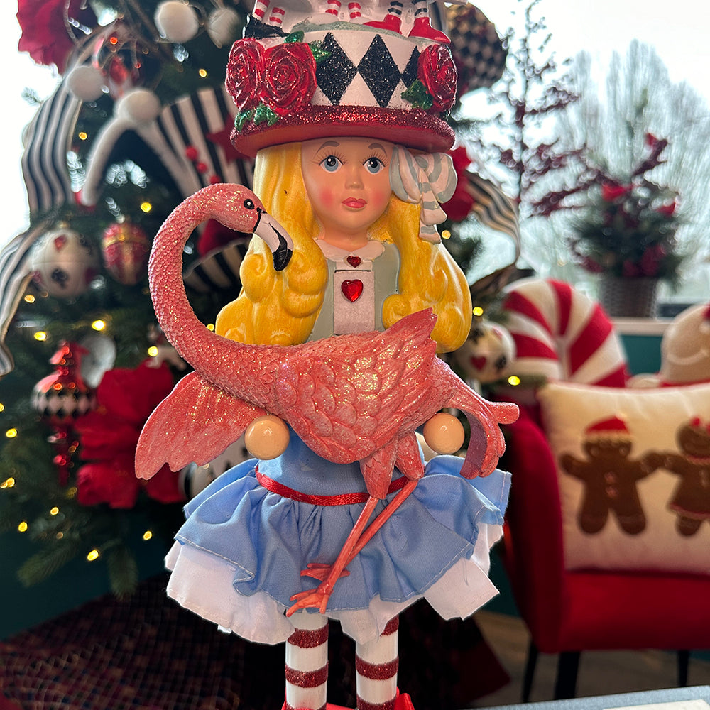 Kurt S. Adler - Hollywood Collection™ Notenkraker - Alice in Wonderland - Alice met Flamingo - 48cm