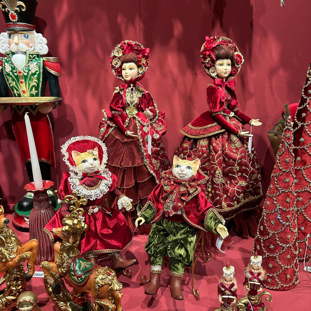 Goodwill M&G Weihnachtsfigur - Victorian Carol Singer Katzen - 2er-Set - 45 cm
