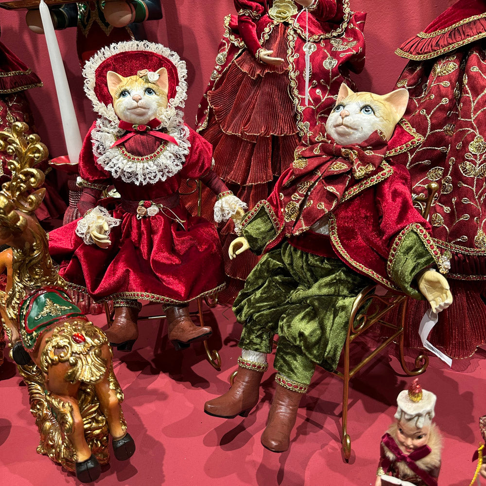 Goodwill M&G Weihnachtsfigur - Victorian Carol Singer Katzen - 2er-Set - 45 cm