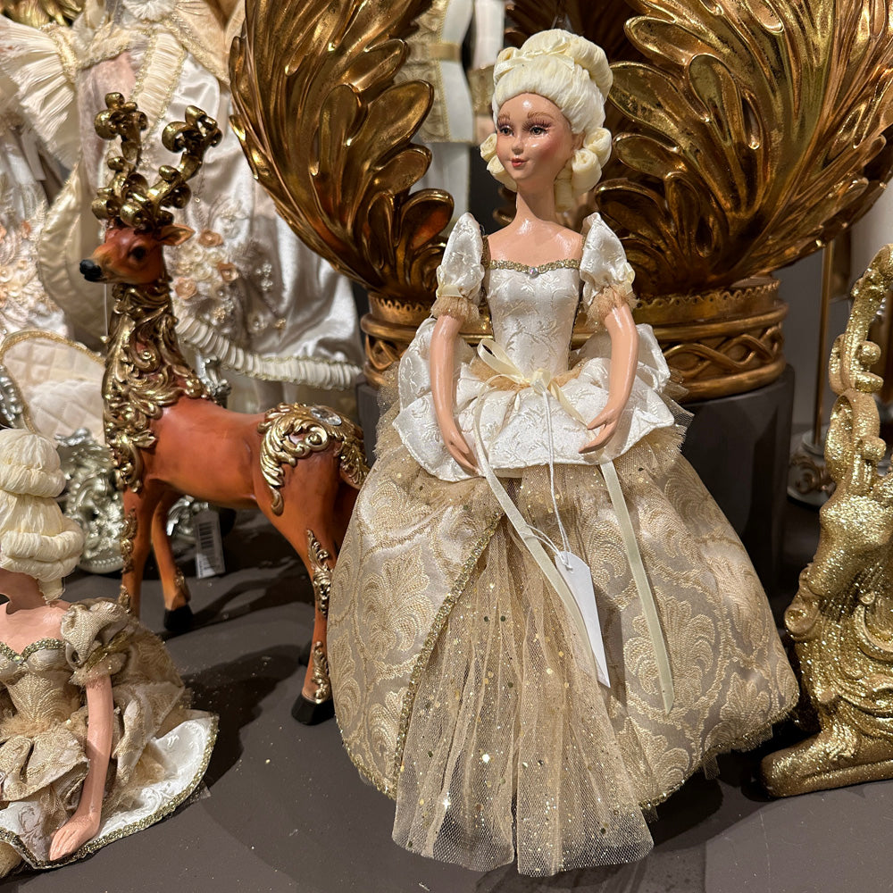 Goodwill M&G Kerstbeeld - Sun King Baroque Lady Doll on Base - 46cm