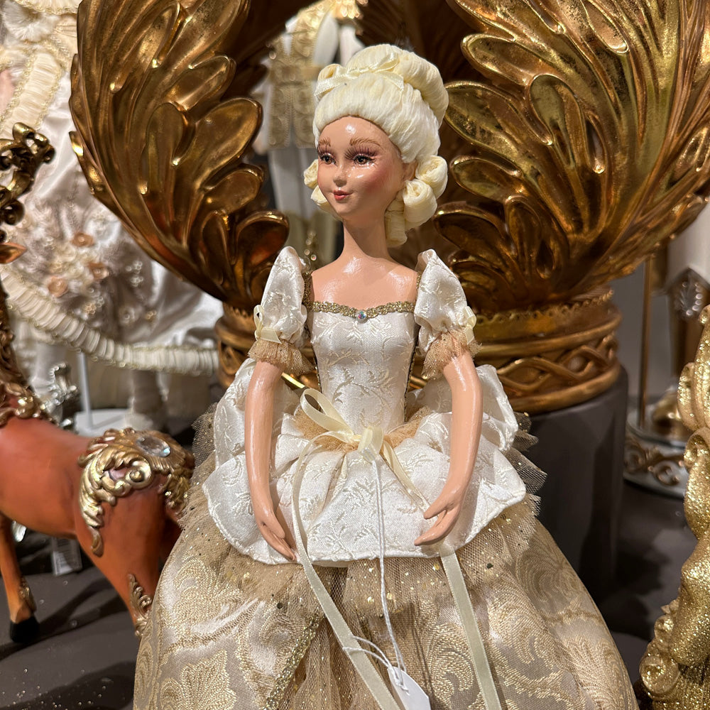 Goodwill M&G Kerstbeeld - Sun King Baroque Lady Doll on Base - 46cm