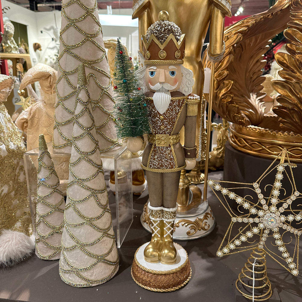 Goodwill M&G Christmas Tabletop Figure - Nutcracker with Sisal Tree & LED Lights - 56.5cm