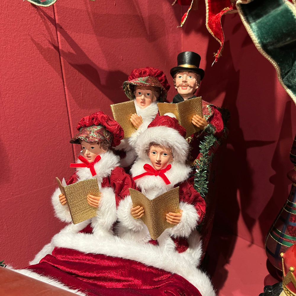 Goodwill M&G Christmas Tabletop Figure - Caroler Family in Sleigh - 60 cm