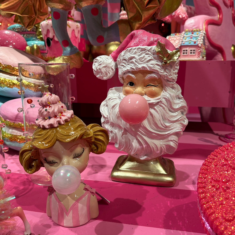 Goodwill M&G Christmas Tabletop Figure - Bubblegum Santa - Pink - 31 cm