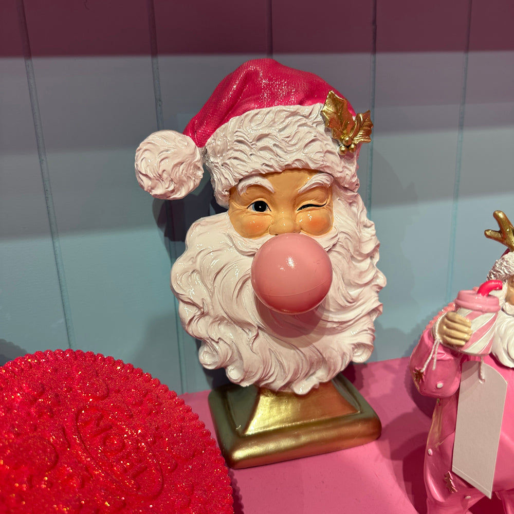 Goodwill M&G Christmas Tabletop Figure - Bubblegum Santa - Pink - 31 cm