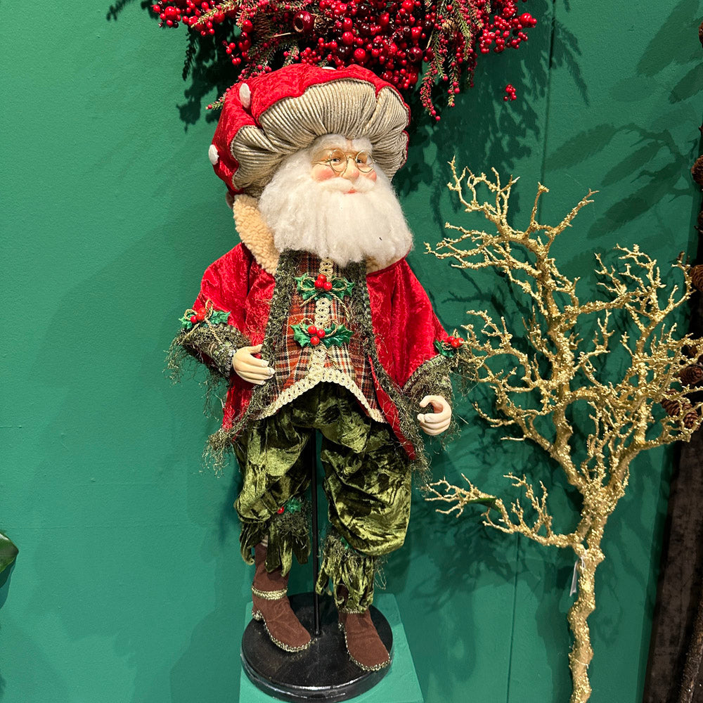 Goodwill M&G Christmas Tabletop Figure - Woodland Mushroom Santa Doll w/ Stand - 76cm