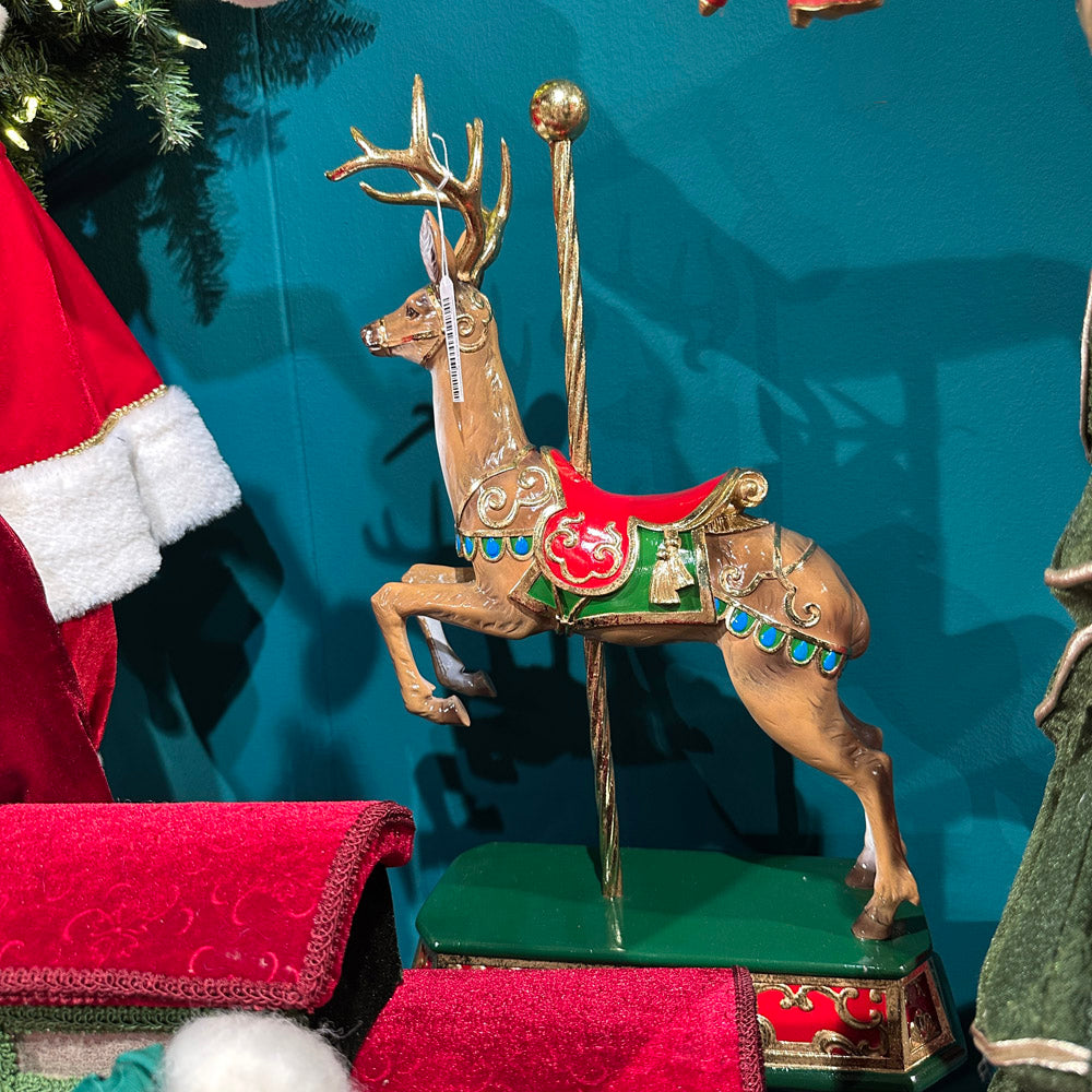 Goodwill M&G Christmas Tabletop Figure - Carousel Deer on Base - 56.5 cm