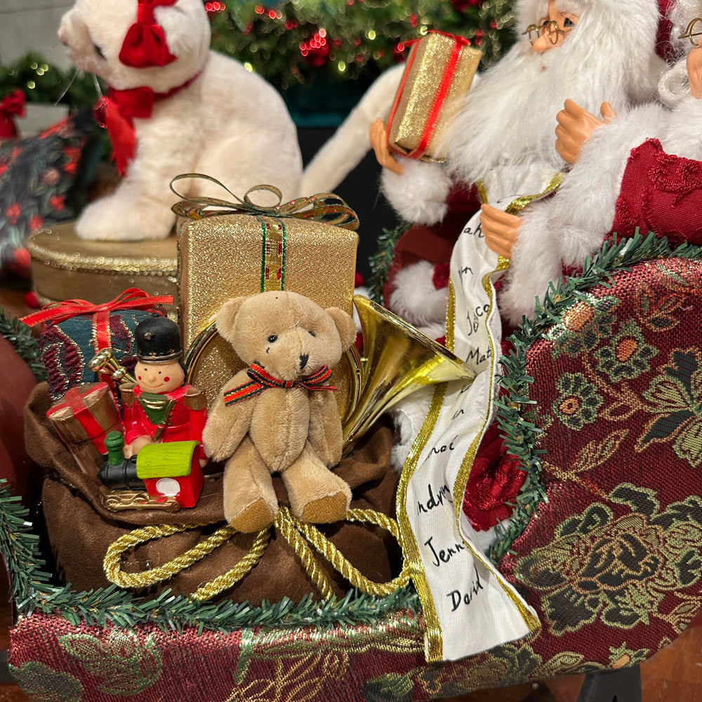 Goodwill M&G Christmas Tabletop Figure - Mr. & Mrs. Santa Claus in Sleigh - 60 cm