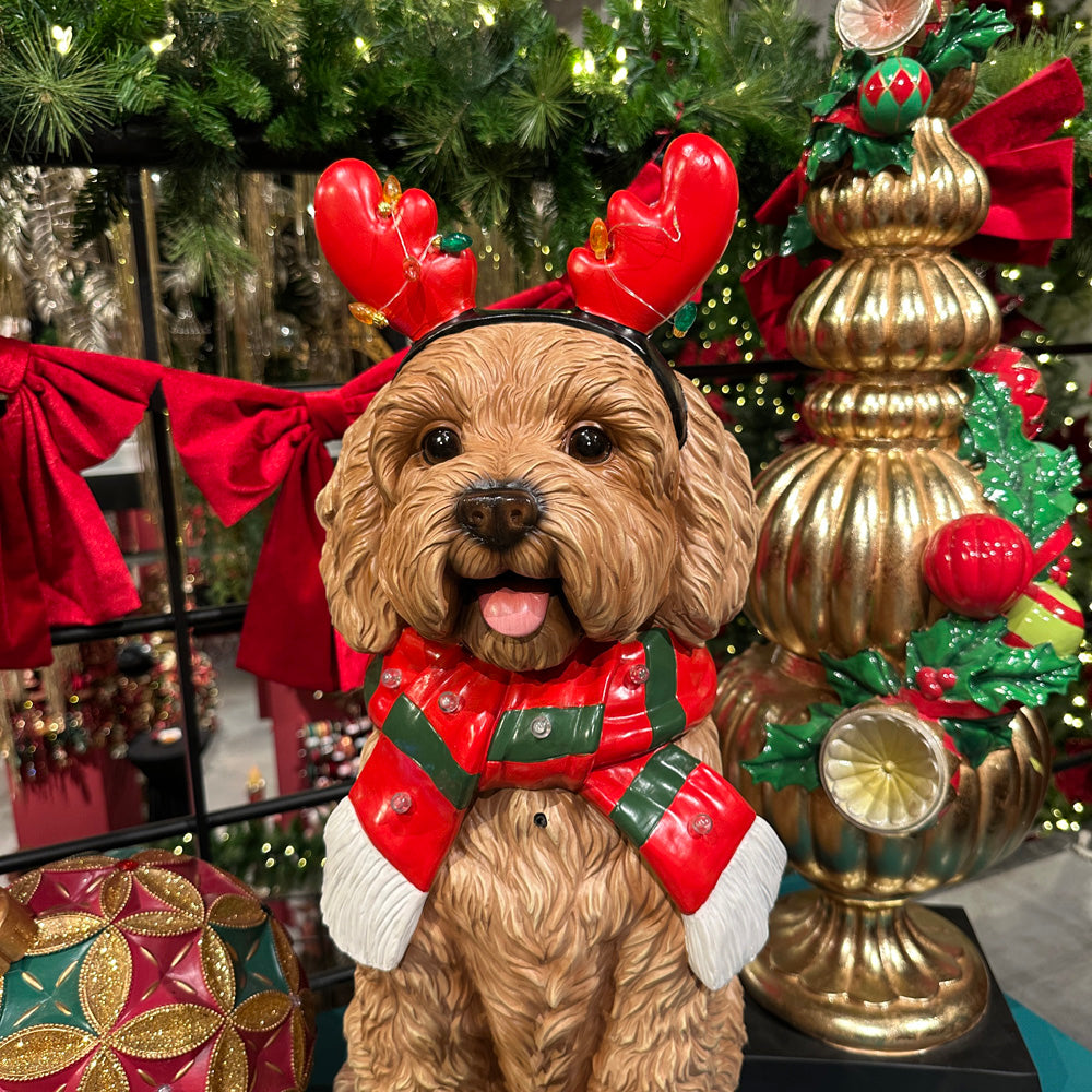 Goodwill M&G Christmas Tabletop Figure - LED Sitting Dog - 66 cm