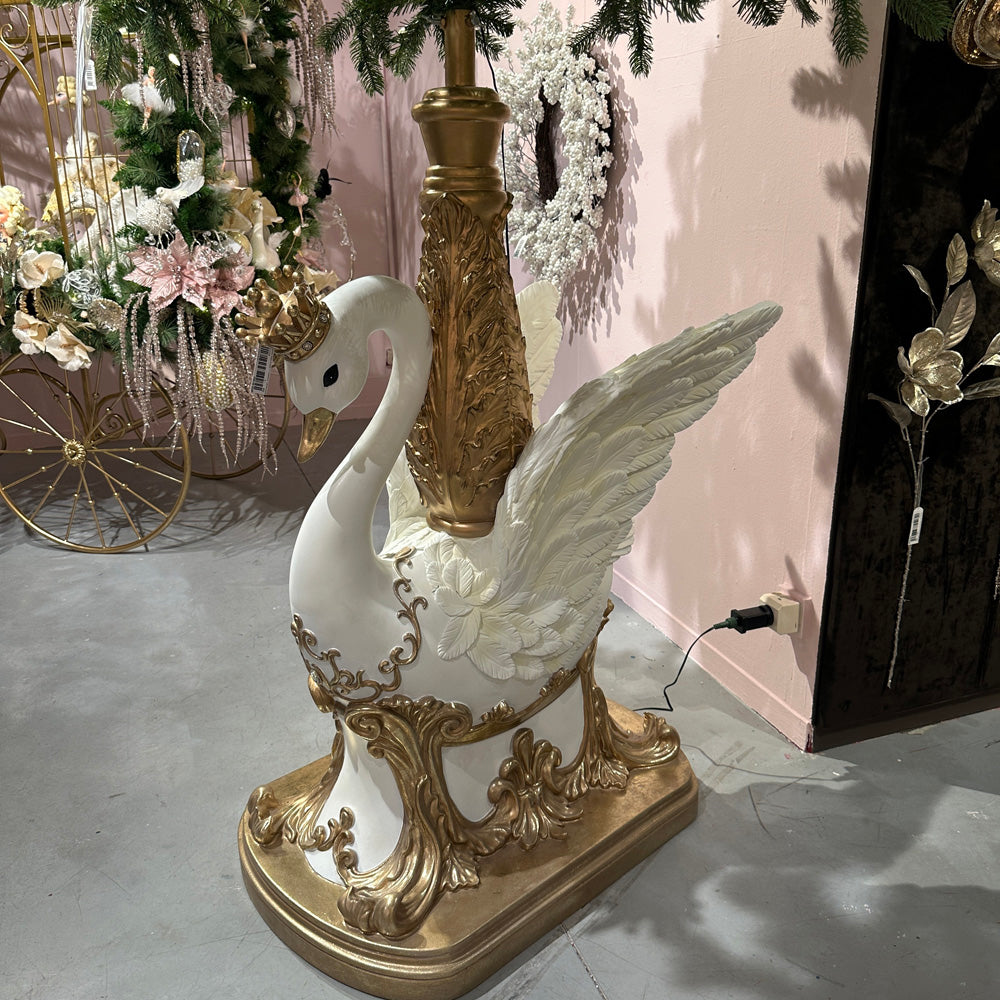 Goodwill M&G Christmas Tree Stand - Swan - White Gold - 128 cm