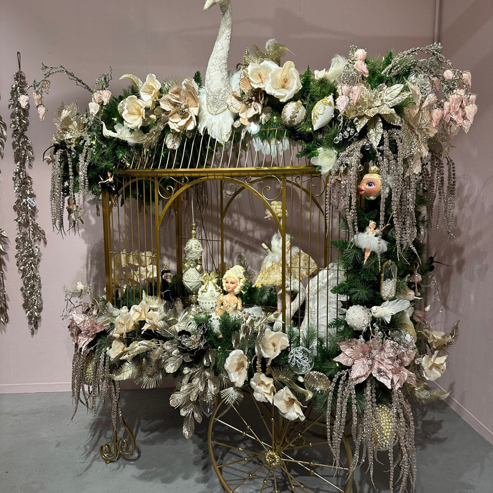 Goodwill M&G Kerst Display - XXL Metalen Bloemenkar met Koepel - 208cm