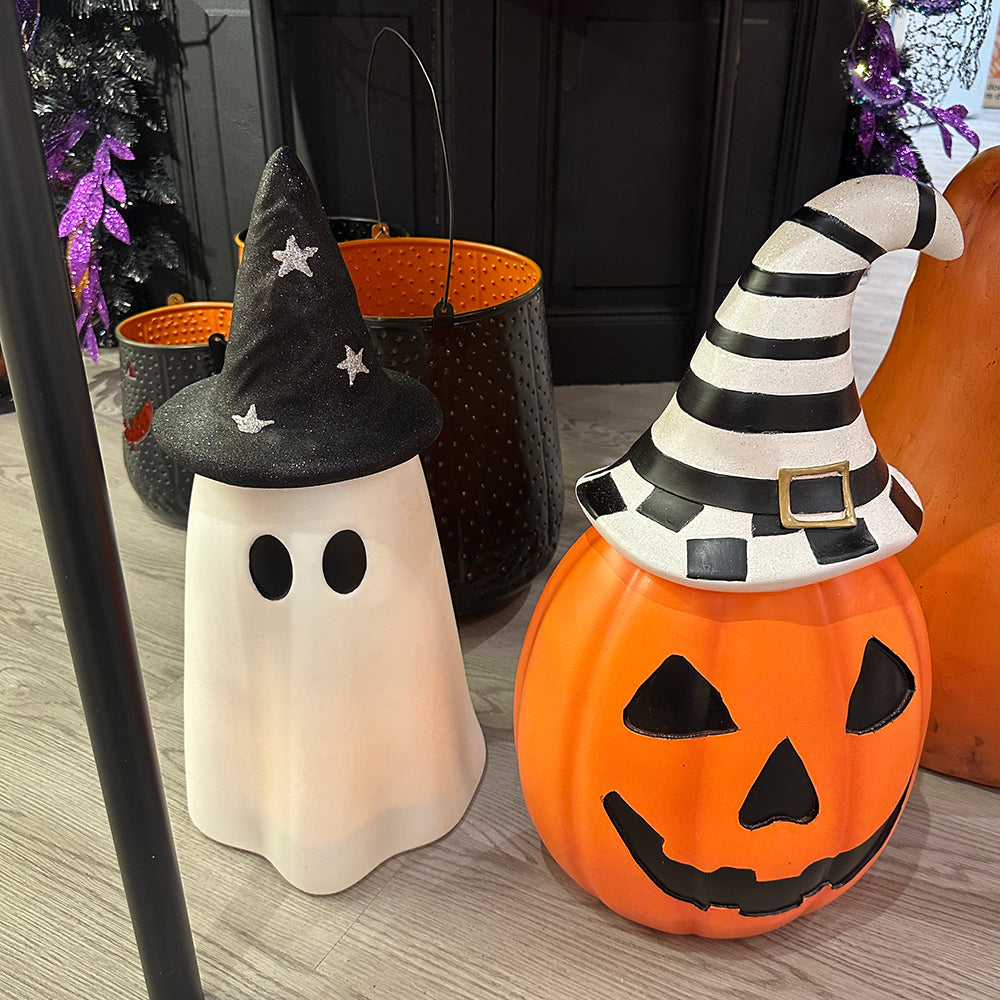 Viv! Christmas Halloween Decoratie Beeld - Spook incl. LED Verlichting - geschikt voor buiten - 51 cm