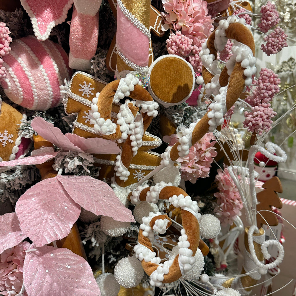 Viv! Christmas Kersttak - Gingerbread Krullen - bruin wit - 71cm