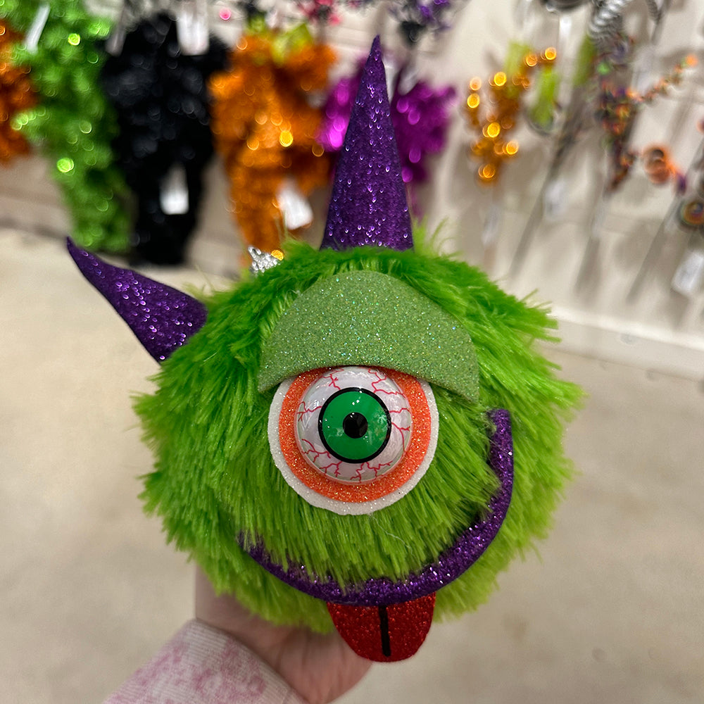 Viv! Christmas Halloween Decoratie - Harig Monster Ornament - 15 cm
