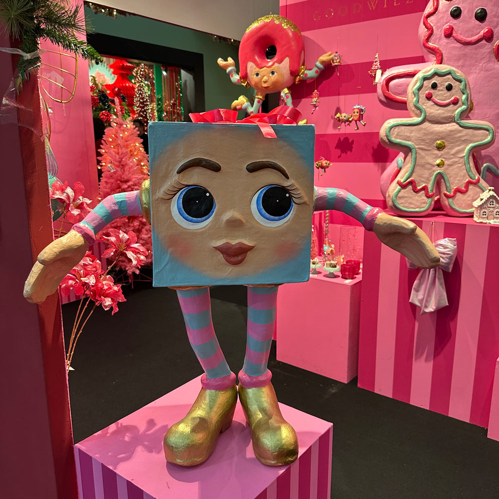 Goodwill M&G Christmas Display - Trendy Candy XL Gift Box Figure - Pink Blue - 91 cm